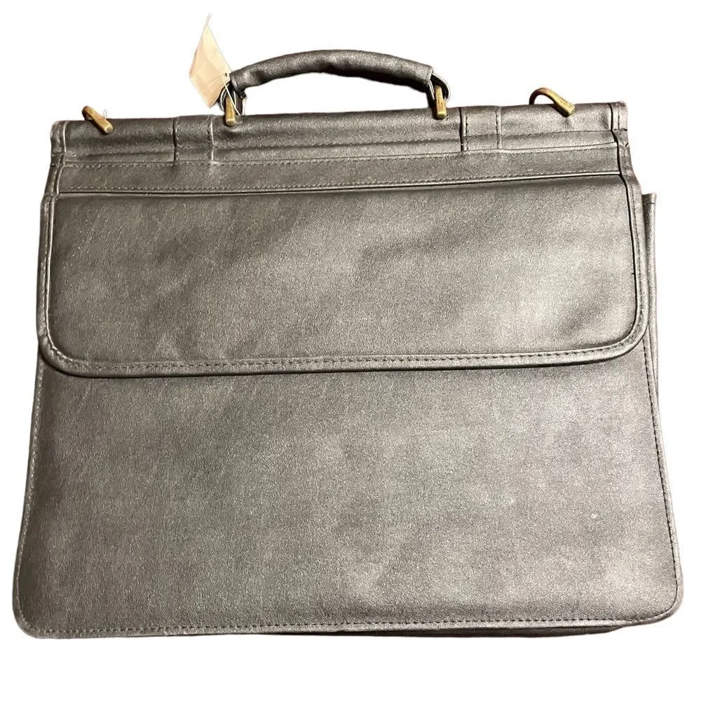 Leather look black laptop briefcase messenger  bag -NWT